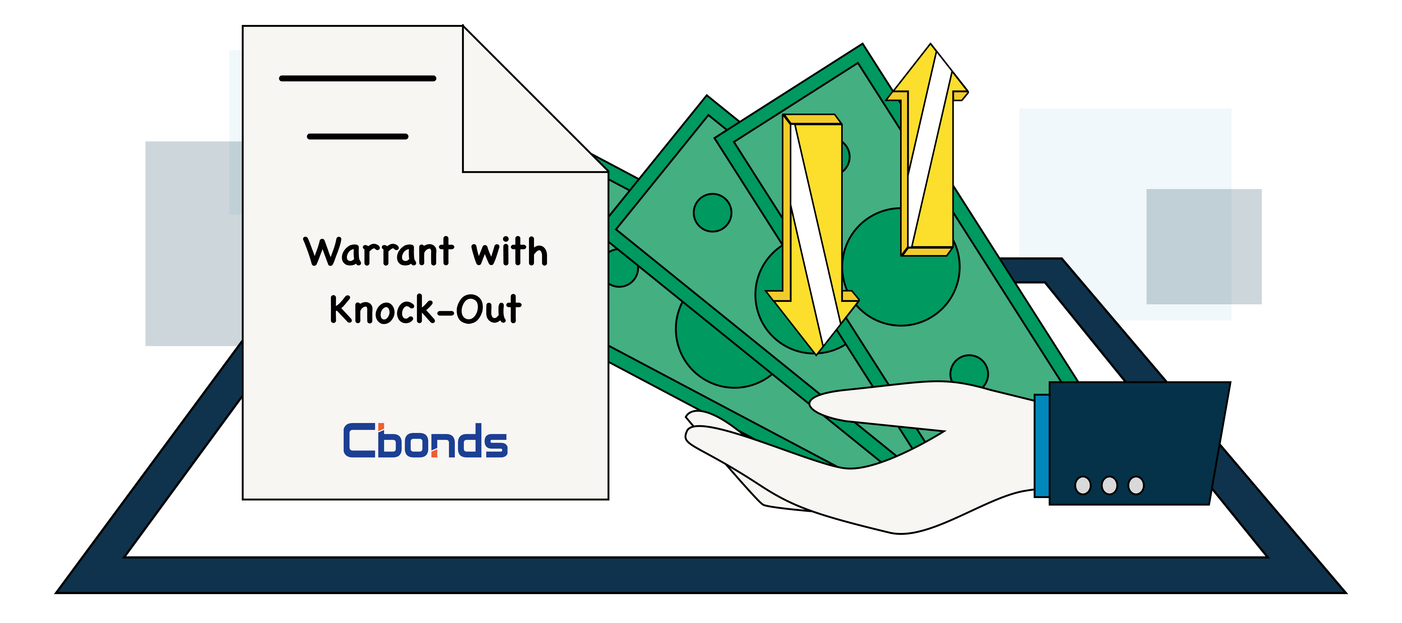  /></p>
<h2>ノックアウト付ワラントの詳細</h2>
<p>ノックアウトワラントは、レバレッジ投資商品であり、投資家に基礎株式またはその他の基礎株式のパフォーマンスを推測する能力を提供します。従来のコールまたはプットワラントとは異なり、ノックアウトワラントには、それらを著しく区別する独自の特性があります。</p>
<p>ノックアウトワラントの主な特徴の1つは、早期に満期を迎える能力です。これは、基礎商品の価格がノックアウトコールの場合に所定のレベルを下回る、またはノックアウトプットの場合にこのレベルを超えたときに発生します。このノックイン価格に達した場合、ワラントは無価値で満期を迎える可能性があり、投資家は初期投資を失うことを意味します。場合によっては、商品の特定の機能に応じて、指定された金額が代わりに投資家に返還されることがあります。これは、基礎商品の価格とその変動を理解することが投資家にとって極めて重要であることを意味します。</p>
<p>もう1つの区別要因は、インプライド・ボラティリティの変化がノックアウト商品の価格設定にほとんどまたは全く影響を与えないことです。これは、インプライド・ボラティリティが価格に大きく影響する可能性がある従来のワラントと比較して、それらの価格設定をより簡単かつ投資家が理解しやすくします。ノックアウト商品は一般にほとんどまたは全く時間的価値を持たないため、時間の経過ではなく、基礎資産の価格変動の影響をより直接的に受ける傾向があります。</p>
<p>ノックアウトワラントのレバレッジの程度は、通常、同様に構成されたワラントのレバレッジよりも高くなります。これは、基礎資産の価格の小さな変化が、ノックアウトワラントの価値のより大きな割合の変化につながる可能性があることを意味します。これはより高い潜在的なリターンをもたらす可能性がありますが、基礎資産の価格が不利に動いた場合に「ノックアウト」されるリスクも増加させます。</p>
<h2>特徴</h2>
<ol>
<li>
<p><strong>ボラティリティのマイナーな役割</strong>。従来のワラント及び先物とは異なり、ノックアウトワラントの価格設定は、インプライド・ボラティリティの変化の影響を最小限に受けます。これは、価格設定を投資家が理解しやすくします。</p>
</li>
<li>
<p><strong>時間的価値なし</strong>。ノックアウト付ワラントは時間的価値を持たず、これは通常のワラントと区別します。それらの価値は、主に基礎資産の価格変動によって駆動されます。</p>
</li>
<li>
<p><strong>限定された損失</strong>。投資家の最大損失は、初期価格または投資資本に限定されます。これは、先物契約で発生する可能性のある証拠金請求の可能性を排除します。</p>
</li>
<li>
<p><strong>レバレッジ効果</strong>。ノックアウトワラントのレバレッジは両方向に作用し、潜在的な利益を増幅しますが、対応する損失も増幅します。この高いレバレッジは、重要なリターンをもたらす可能性がありますが、関与するリスクも増加させます。</p>
</li>
<li>
<p><strong>ノックアウトレベル</strong>。ノックアウト付ワラントはノックインレベルを備えています。基礎資産の価格がこのノックイン価格に達した場合、ワラントは無価値で満期を迎え、初期投資の全額損失につながります。この機能は、従来のデリバティブと比較して追加のリスク層を追加します。</p>
</li>
<li>
<p><strong>増幅された動き</strong>。レバレッジ効果は、基礎資産のパフォーマンスに基づいてワラントの価値に増幅された動きをもたらす可能性があり、潜在的に高いリターンを提供します。</p>
</li>
</ol>
<h2>種類</h2>
<ol>
<li>
<p><strong>コール・ノックアウト・ワラント</strong>。このタイプは、基礎資産の価格が上昇すると期待する投資家向けに設計されています。コールノックアウトワラントを購入することにより、投資家は基礎株式の終値の上昇から利益を得ることができます。これらのワラントのレバレッジ効果により、初期株価と比較して潜在的に高い利回りが可能になります。しかし、基礎資産の価格が下落し、ノックインレベルとして知られる特定の閾値に達した場合、ワラントは無価値で満期を迎え、投資資本の全額損失をもたらします。従来の社債またはリバーシブル債とは異なり、それらは月次または四半期ベースで元本及び利子支払いを提供しますが、コールノックアウトワラントはノックインレベルが侵害された後は下方保護を提供しません。</p>
</li>
<li>
<p><strong>プット・ノックアウト・ワラント</strong>。このタイプは、基礎資産の価格の下落を予想する投資家に適しています。投資家は、単一株式またはその他の基礎資産の価格の下落から利益を得るためにプットノックアウトワラントを購入します。プットノックアウトワラントは、基礎株式の終値が減少した場合にレバレッジリターンを提供します。しかし、株価が上昇しノックインレベルに達した場合、ワラントは直ちに満期を迎え、投資家は投資された元本全額を失います。固定利子投資または転換社債とは異なり、プットノックアウトワラントは定期的なクーポン支払いまたはいかなる債務部分も提供せず、それらをよりリスクの高い投資にします。</p>
</li>
</ol>
<h2>コスト</h2>
<ol>
<li>
<p><strong>資金調達コスト</strong>。主なコストは資金調達コストであり、これはマネーマーケット金利（参照金利）及び資金調達マージン（資金調達スプレッド）で構成されます。これらのコンポーネントは、ワラントのレバレッジ効果を維持する全体的なコストを共同で決定します。</p>
</li>
<li>
<p><strong>固定満期のプレミアム</strong>。固定満期のワラントの場合、資金調達コストはプレミアムとして価格に追加されます。このプレミアムは、満期までワラントの存続期間中行使価格レベルを維持するためのコストを反映しています。</p>
</li>
<li>
<p><strong>無期限商品の日次調整</strong>。固定満期を持たない無期限商品の場合、資金調達コストは、ノックアウトレベル（行使価格）の日次調整を通じて計上されます。これは、各日、行使価格レベルが発生した資金調達コストを反映するように調整され、レバレッジ効果が維持されることを確保することを意味します。</p>
</li>
</ol>
<p>これらの資金調達コスト及び調整は、ノックアウトワラントの基本形態及びレバレッジ効果を維持するために不可欠です。しかし、それらはまた追加のリスクを導入します。なぜなら、価格設定は日中変動し、投資全体の収益率に影響を与える可能性があるからです。投資決定を行う際、投資家はこれらのコストを考慮し、専門的な投資助言を求め、彼らの全体的なリターンへの潜在的な影響を理解する必要があります。</p>
<h2>レバレッジ</h2>
<p>ノックアウトワラントのレバレッジにより、投資家は比較的少ない初期投資で重要な利益を達成することができます。レバレッジの計算は以下のように説明できます：</p>
<p><strong><em>(基礎商品の価格 x 行使比率) / ノックアウトワラントの価格</em></strong></p>
<p>例えば、基礎商品（Holcim株）の価格がCHF 55.00で、行使比率が0.1、ノックアウトワラントの価格がCHF 0.57の場合、レバレッジは次のようになります：</p>
<p>= (CHF 55.00 x 0.1) / CHF 0.57<br />= CHF 9.65</p>
<p>これは、この例のノックアウトコールが、Holcim株の価格が1%上昇した場合、ほぼ10%価値が増加することを意味します。このレバレッジ効果は、初期投資と比較して高い利回りを提供します。</p>
<p>しかし、ノックアウトワラントのレバレッジはより多くのリスクを導入します。株がノックアウトレベルで終値をつけるかそれを下回った場合、ワラントは無価値で満期を迎え、投資資本の全額損失をもたらします。このリスクは、市場変動がリターンに影響を与える可能性があるハイイールド債及びリバーシブル債で見られるリスクと同様です。</p>
<p>流通市場では、ノックアウトワラントのレバレッジは、重要な評価変化につながる可能性があります。基礎株式の価格が所定のノックアウトレベルを下回って終値をつけた場合、ワラントは無価値になります。これは、リバーシブル交換可能証券またはリバーシブル債とは異なります。それらは通常、固定利子投資リターン及びクーポン支払いを通じていくつかの下方保護を提供します。</p>
<p>投資家は、発行会社によって設定された所定数の株式及びノックアウトレベルを含む、ノックアウトワラントの基本構造を理解する必要があります。ノックアウトレベルは閾値として機能し、株がこのレベルに下落した場合、ワラントは無効になります。この機能は、従来の転換証券またはリバーシブル証券と比較して追加のリスクを追加します。</p>
<h2>例</h2>
<p>ノックアウト付ワラントの例は、投資家がHolcimのような高パフォーマンス株に連動したノックアウトワラントを購入し、株の価値が上昇すると期待するときに見られます。投資家は、リバーシブル債を直接購入する必要なく、基礎株式へのエクスポージャーを得るためにこの債務商品をレバレッジします。ワラントはリバーシブル証券のように利子またはクーポン支払いを支払いませんが、株価が上昇した場合に高いリターンの可能性を提供します。しかし、株価がノックアウトレベルに下落した場合、ワラントは無価値で満期を迎え、全額損失につながります。このハイリスク・ハイリターンのシナリオは、金融業界規制機関及び証券取引委員会によって規制され、投資家を保護し、そのような投資を行う際に税目的及び課税基準を考慮することが不可欠です。</p>
                </div>

                                <div class=